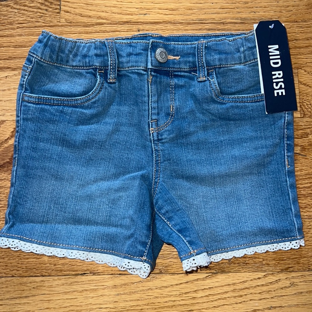 Oshkosh toddler iconic denim shorts: lace him remix